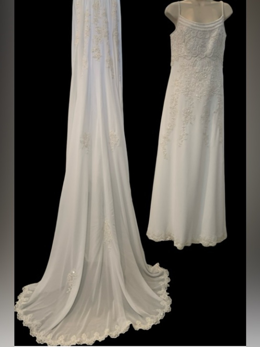 Classic White Lace Bridal Gown with Delicate Applique